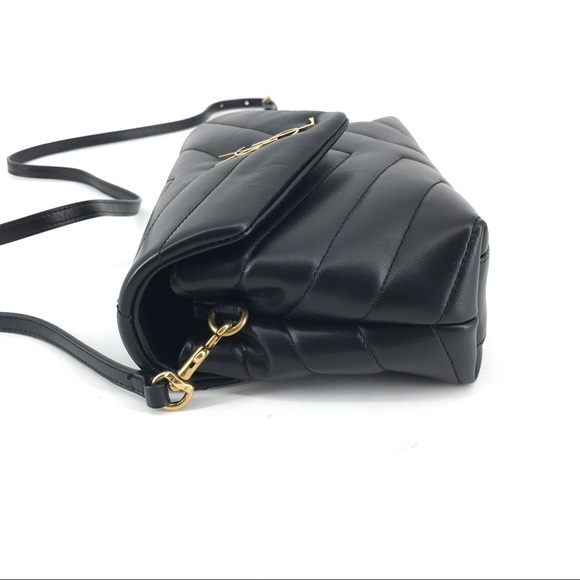 Saint Laurent Loulou Toy Matelasse Black Leather Flap-Top Shoulder Bag NWT - Picture 8 of 12
